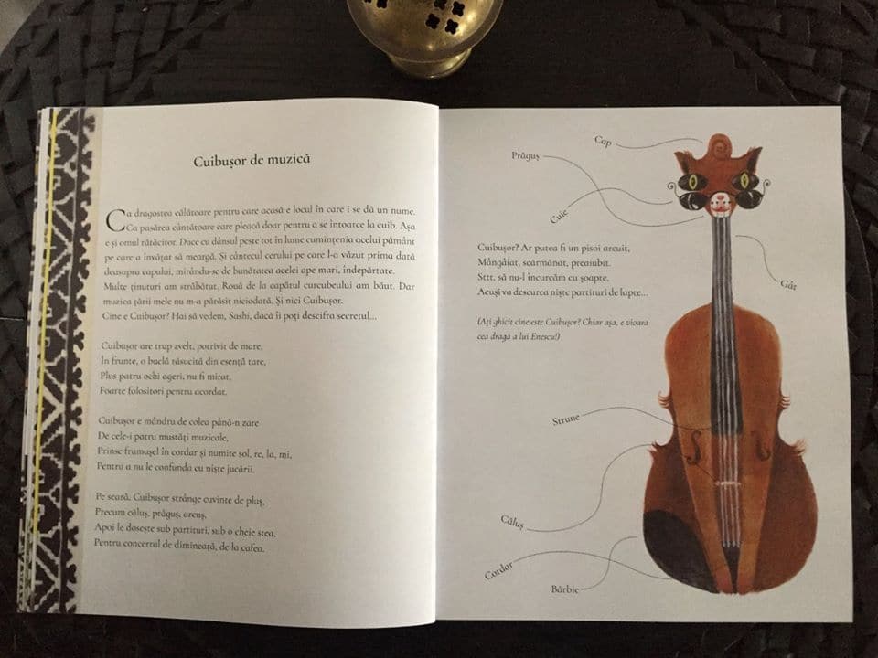vioara lui Enescu desenata in cel mai atractiv mod posibil